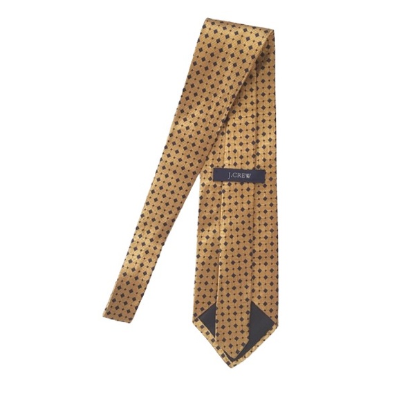 PRE-OWNED J. CREW Patterned Silk Men’s Tie, Gold/ Blue - Picture 2 of 8